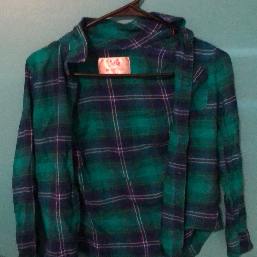 KIDS- blue, aqua, and white FLANNEL